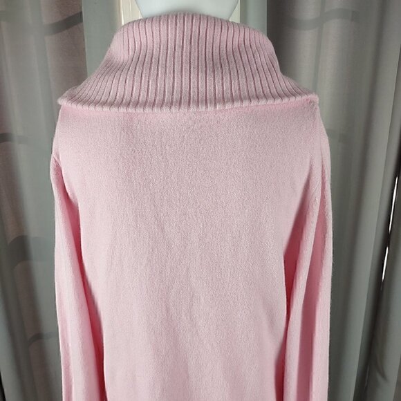 Kim Rogers Signature Womens Cowl Neck Pink Long Sleeve Sweater Size Medium - Picture 4 of 10